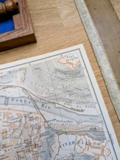 Besançon, Doubs, plan original imprimé en 1908.