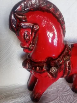 Bitossi - Aldo Londi - Cheval romain rouge - céramique émaillée