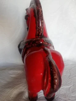 Bitossi - Aldo Londi - Cheval romain rouge - céramique émaillée