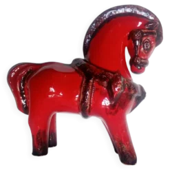 Bitossi - Aldo Londi - Cheval romain rouge - céramique émaillée
