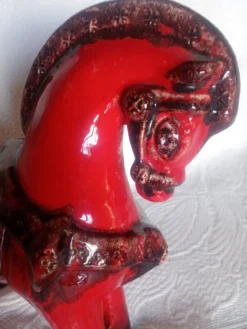Bitossi - Aldo Londi - Cheval romain rouge - céramique émaillée