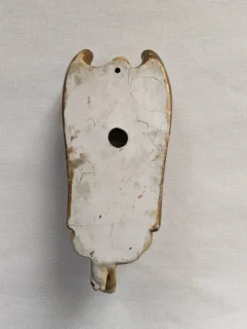 Bénitier céramique ange ailé antique objet religieux décoration campagne