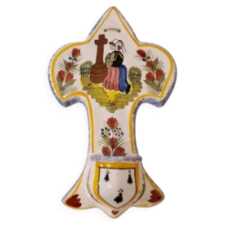 Bénitier faïence de Quimper Henriot XXe