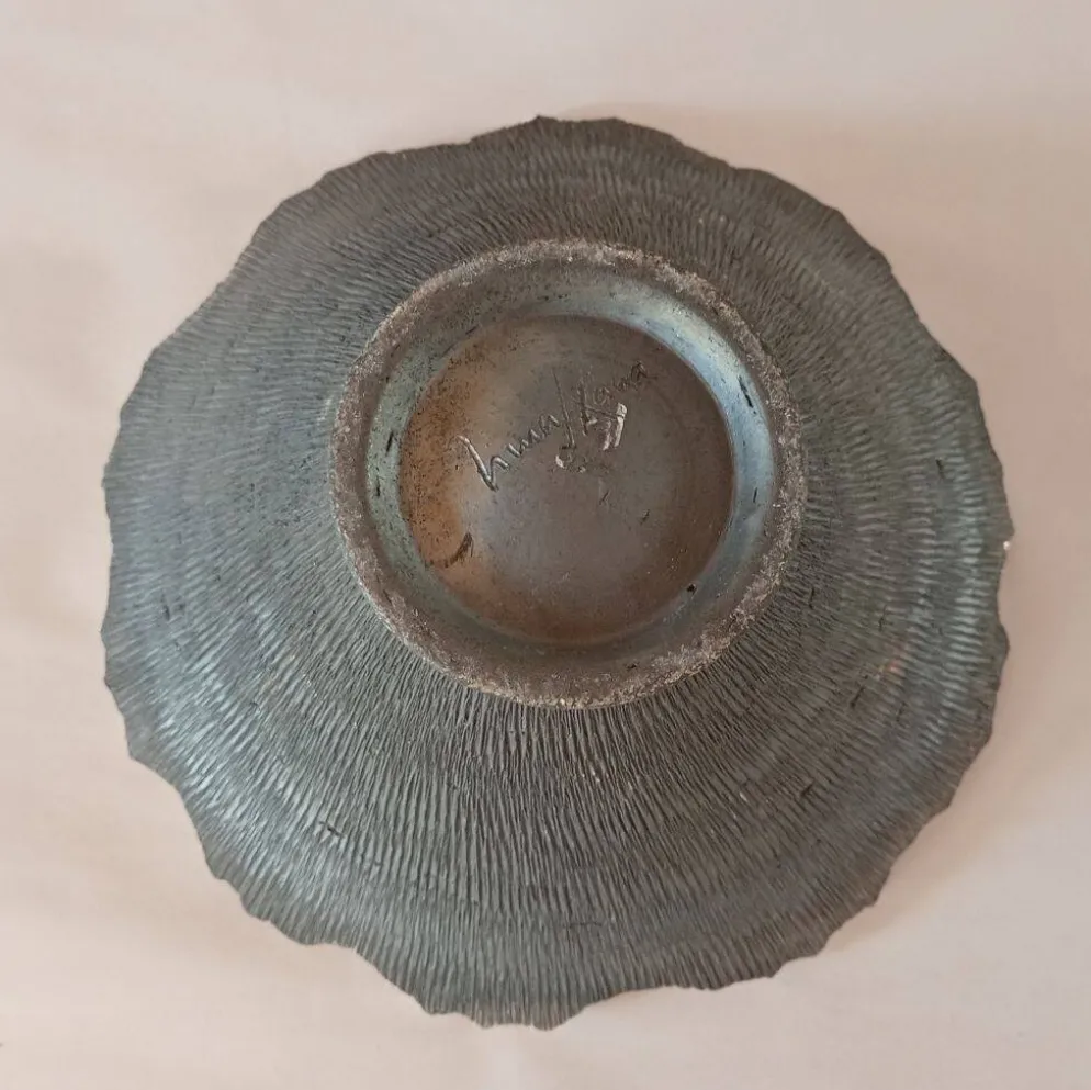 Bol en céramique Raku portugais contemporain - Poterie de studio brutaliste