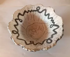 Bol en céramique Raku portugais contemporain - Poterie de studio brutaliste