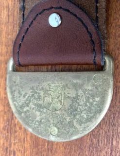 Bol ou cendrier en bronze et cuir avec accoudoirs, années 1960