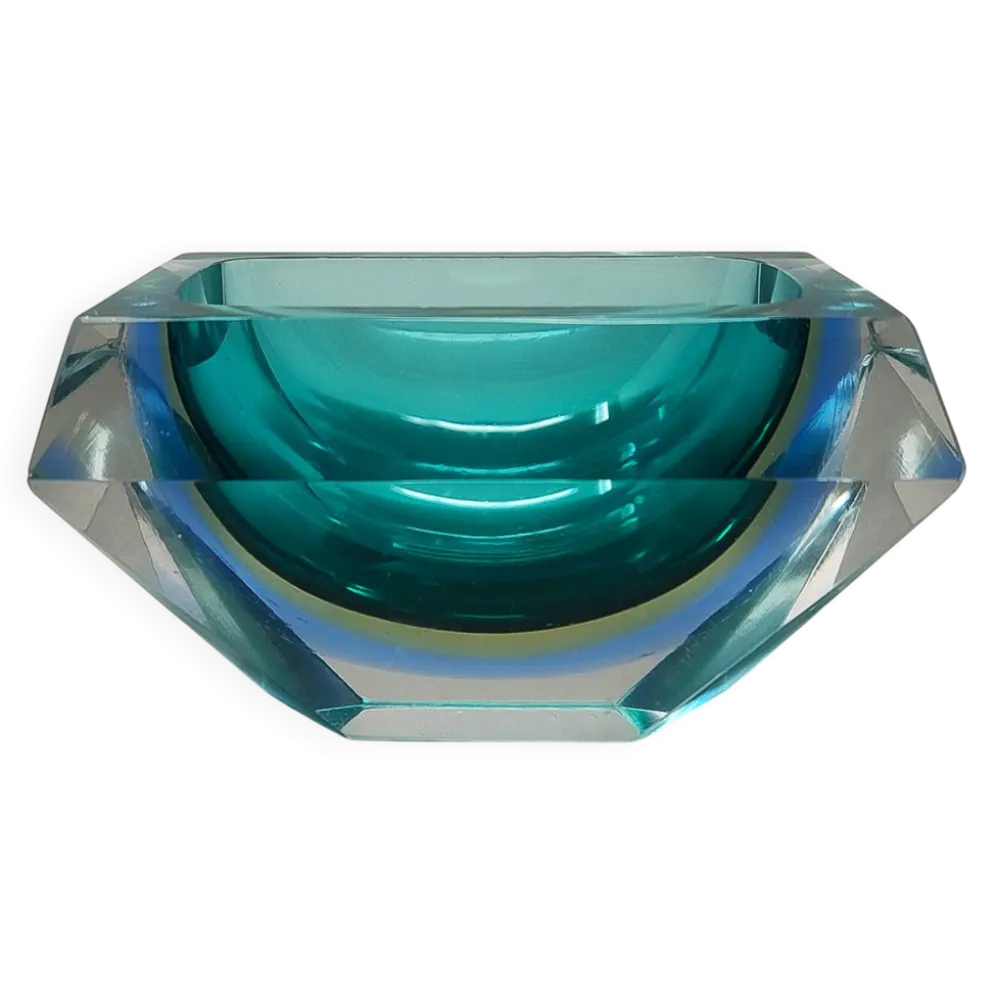 Bol / vide-poches en verre Murano Sommerso de Flavio Poli pour Seguso des années 1960, style moderne du milieu du siècle.