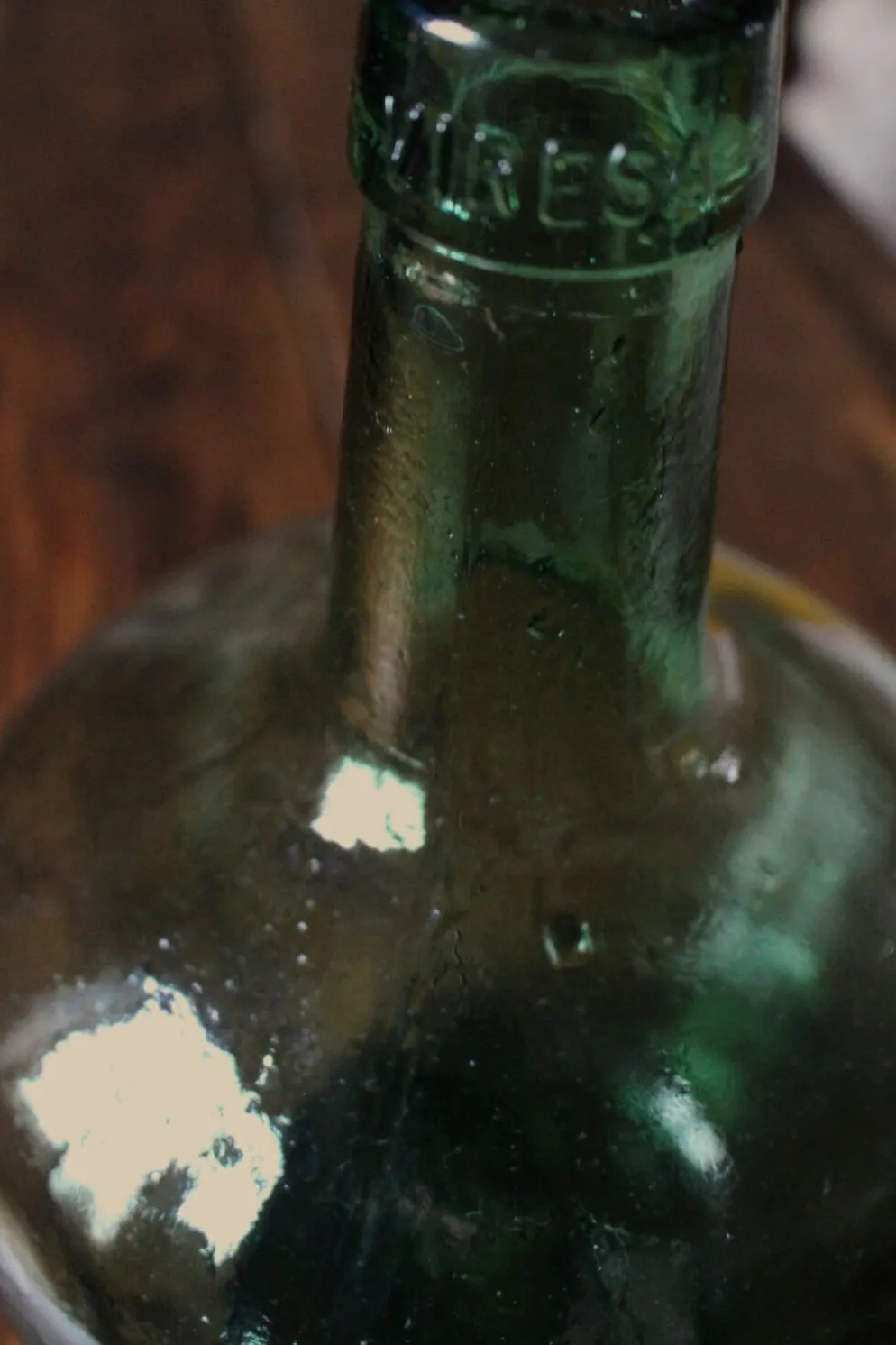 Bonbonne dame jeanne Viresa verre vert