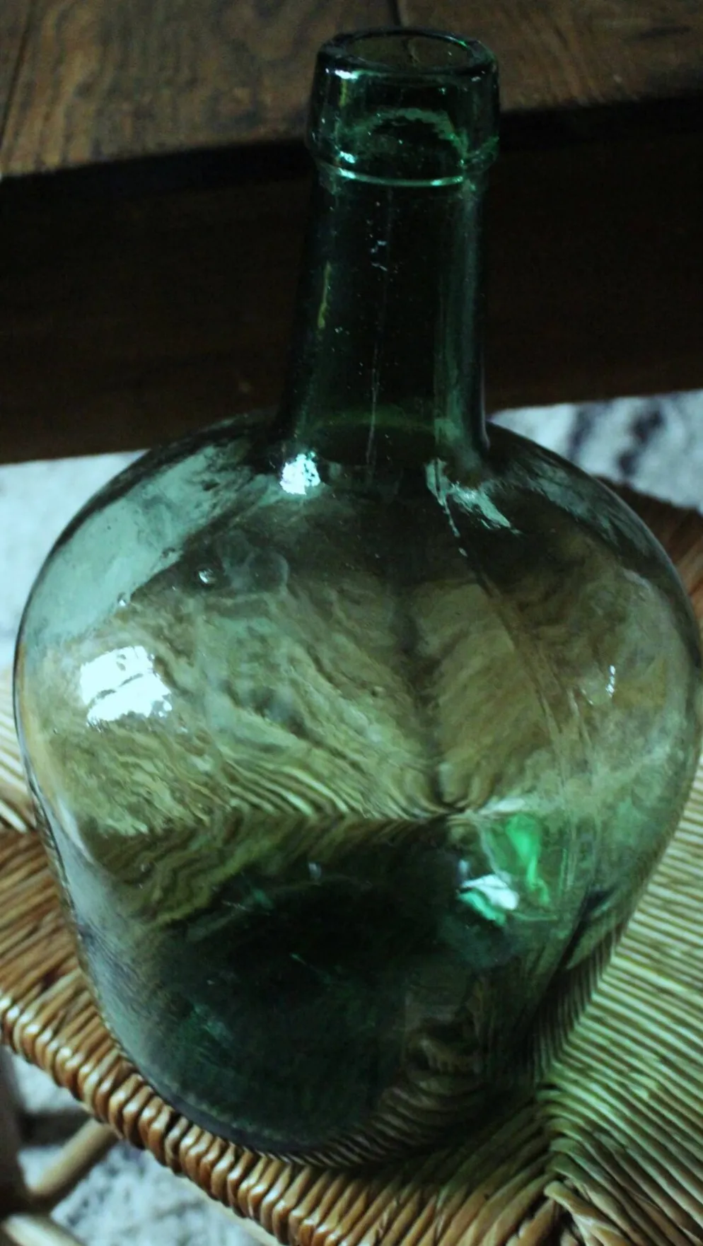 Bonbonne dame jeanne Viresa verre vert