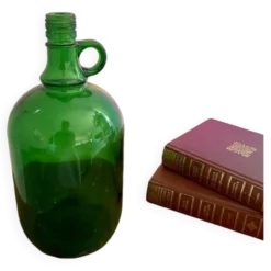 Bonbonne verte en verre vintage