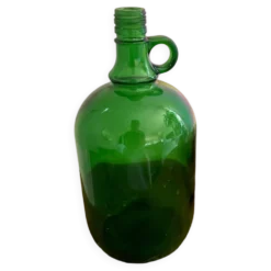 Bonbonne verte en verre vintage