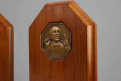 Bookends Art Déco français en bois et bronze, vers 1920