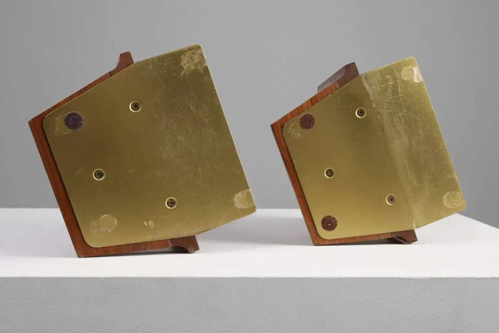 Bookends Art Déco français en bois et bronze, vers 1920