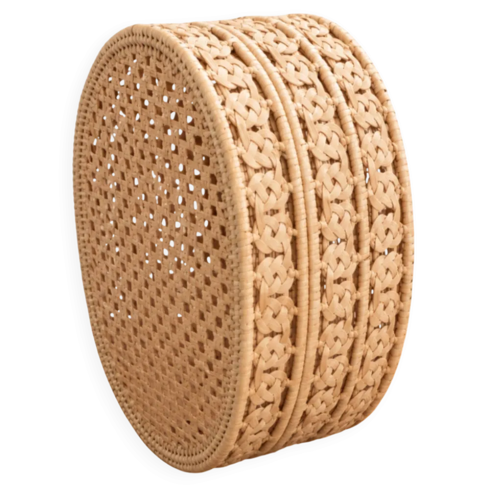 Boîte, coffret en rotin tressé vintage