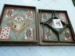 Boîte de jeu nain jaune atlas vintage 1920 avec pions