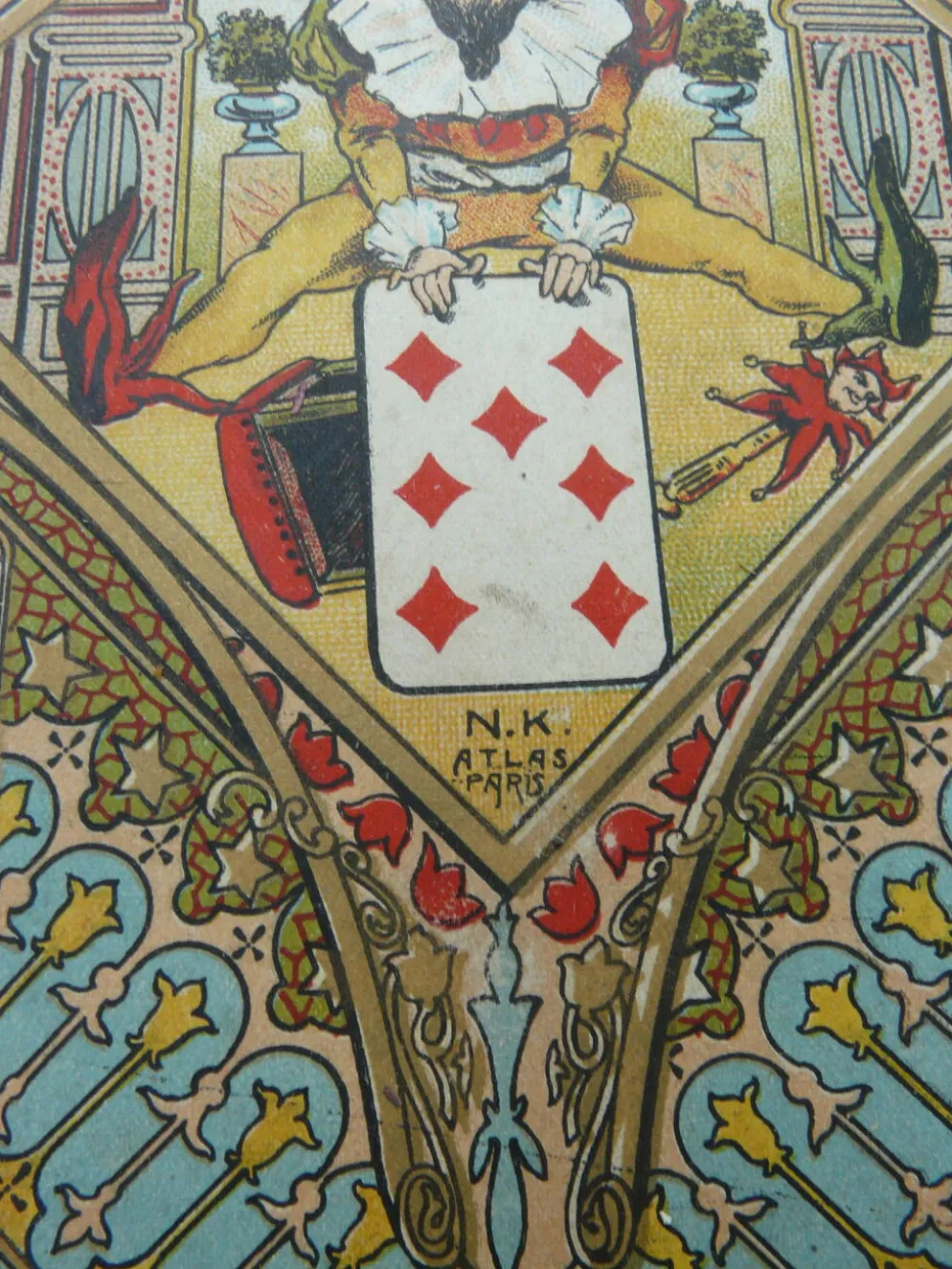 Boîte de jeu nain jaune atlas vintage 1920 avec pions
