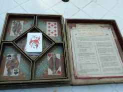 Boîte de jeu nain jaune atlas vintage 1920 avec pions