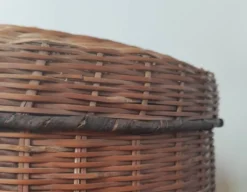 Boîte de rangement vintage en bambou tressé et osier