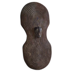 Bouclier africain vintage, art mural tribal, SONGYE SHIELD, Congo, milieu du 20e siècle
