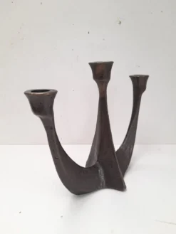 Bougeoir brutaliste en bronze Horst Dalbeck