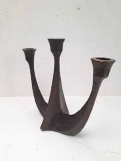 Bougeoir brutaliste en bronze Horst Dalbeck