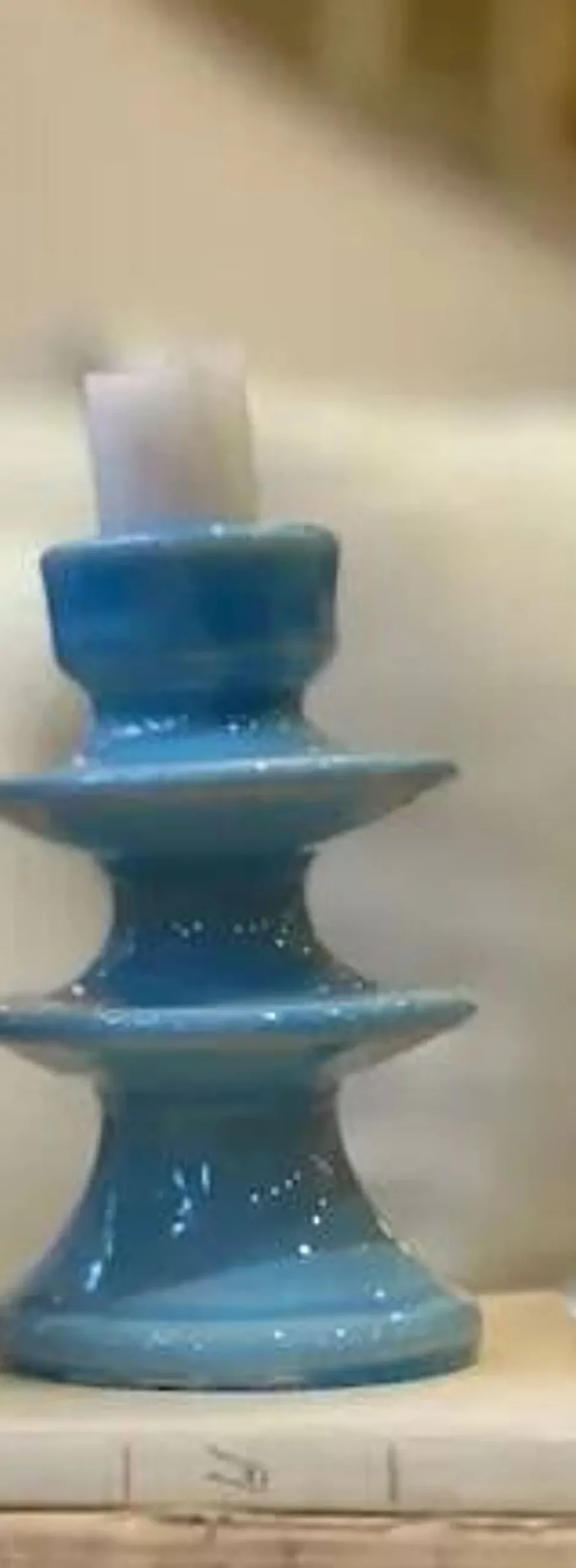 Bougeoir chandelier bleu ciel baby blue