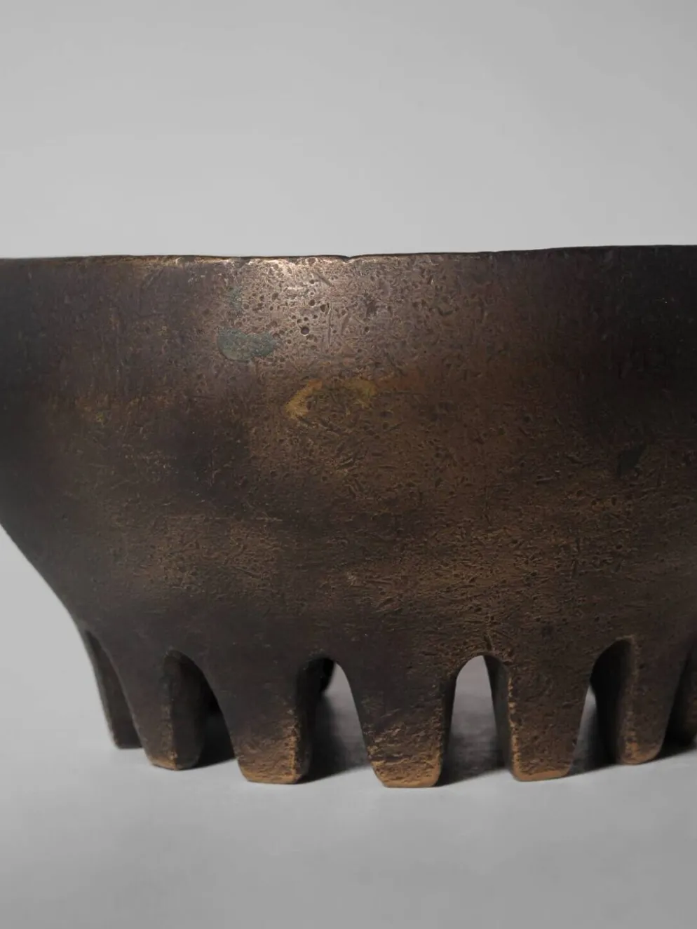 Bougeoir en bronze coulé brutaliste, années 1970, Allemagne