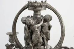Bougeoir en étain Art Nouveau par Achille Gamba, Italie vers 1900