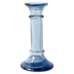 Bougeoir en verre bleu vintage / bougeoir des années 50 / Italie / années 1980