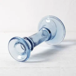 Bougeoir en verre bleu vintage / bougeoir des années 50 / Italie / années 1980