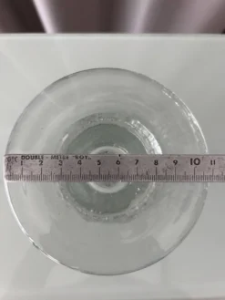 Bougeoir en verre scandinave vintage – Verre pressé transparent – Années 1970