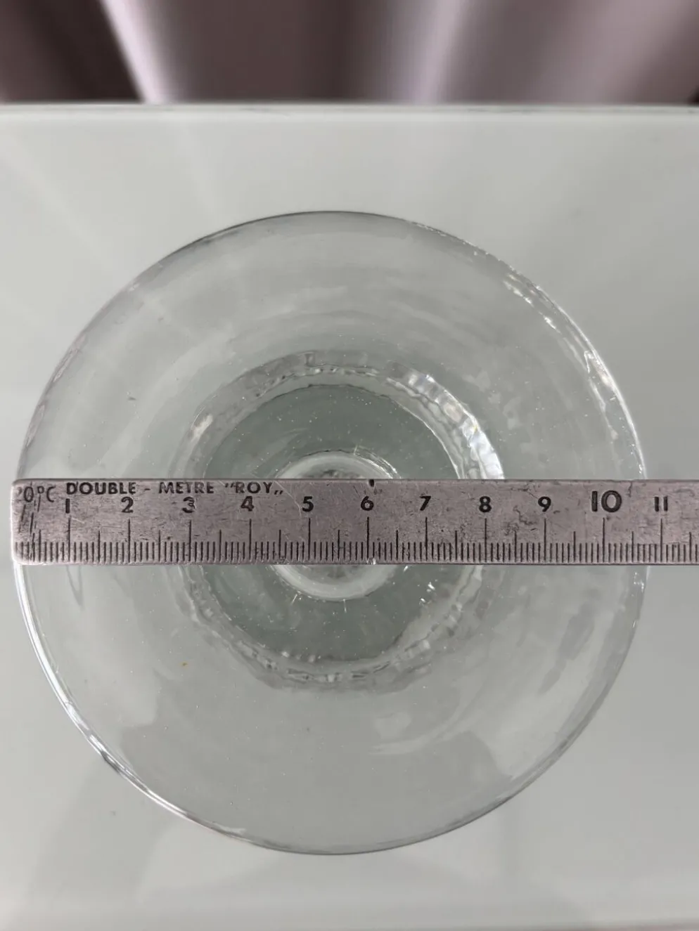 Bougeoir en verre scandinave vintage – Verre pressé transparent – Années 1970