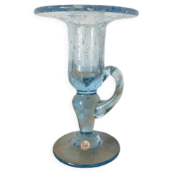 Bougeoir en verre soufflé bullé Biot