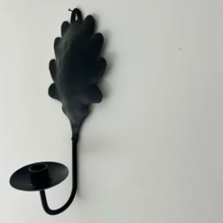Bougeoir feuille de chêne en fer forgé