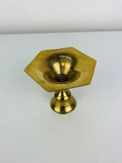 Bougeoir laiton doré octogonal, vintage