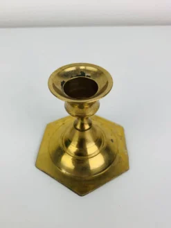 Bougeoir laiton doré octogonal, vintage