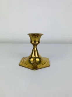 Bougeoir laiton doré octogonal, vintage