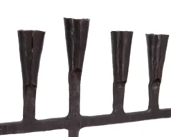 Bougeoir Menorah à 7 branches en fer forgé, années 50