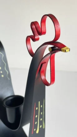 Bougeoir métal forme coq suède vintage