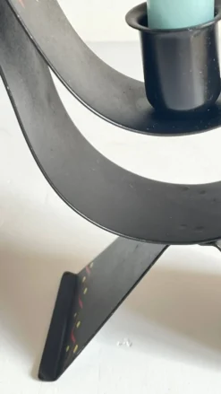 Bougeoir métal forme coq suède vintage