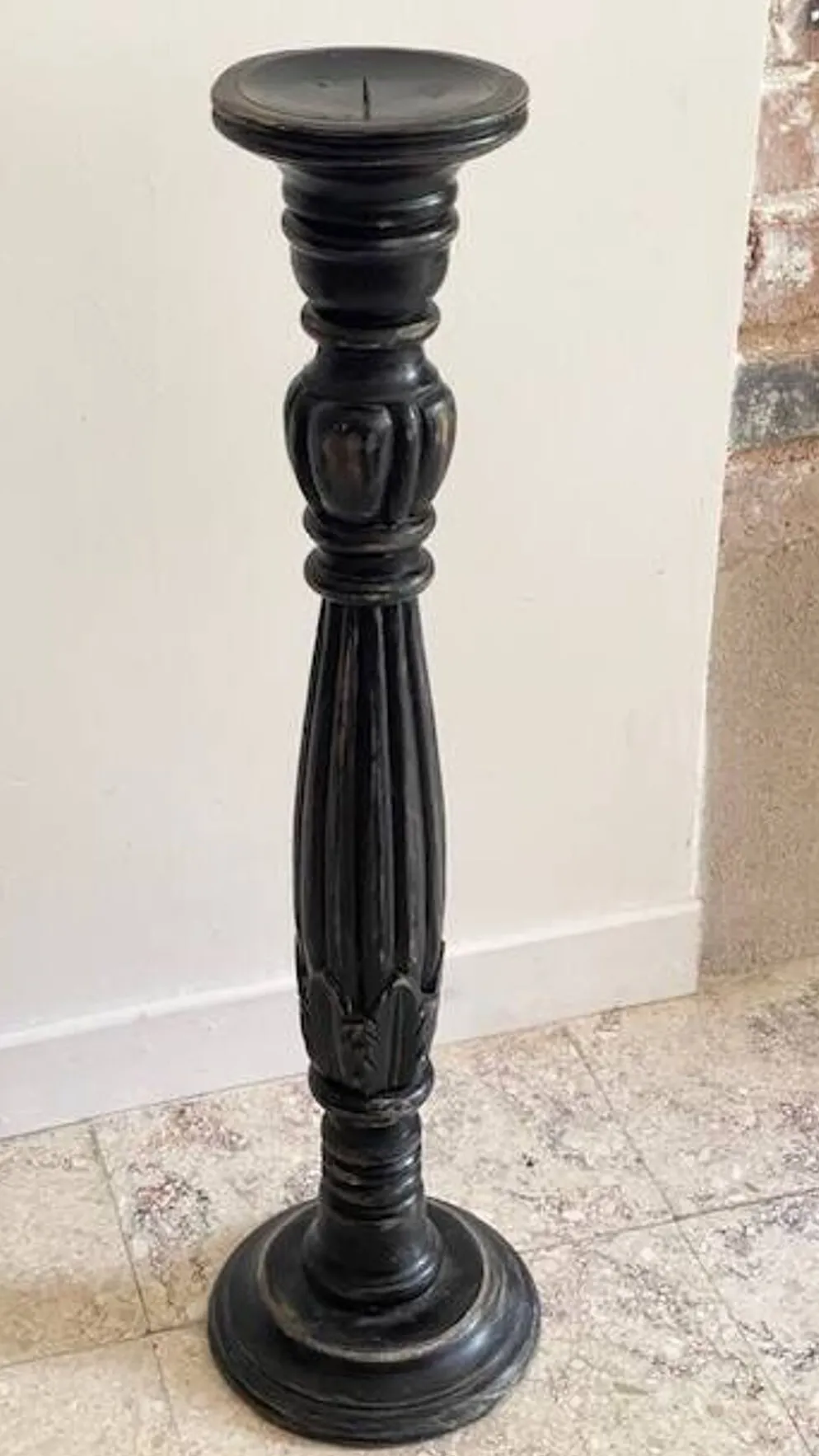 BOUGEOIR Pique-Cierge 65cm Chêne massif