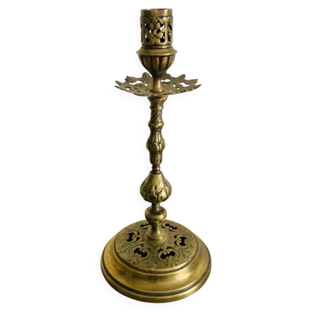 Bougeoir époque XIXe en bronze doré