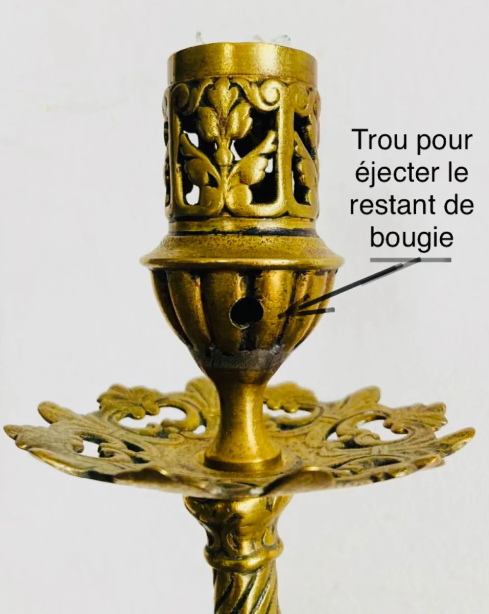 Bougeoir époque XIXe en bronze doré