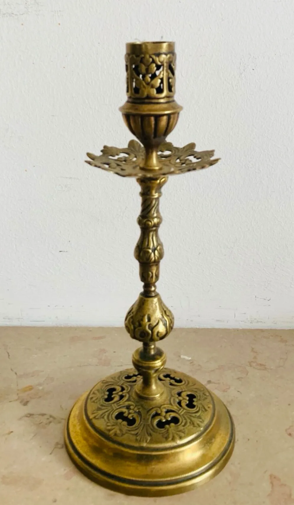 Bougeoir époque XIXe en bronze doré