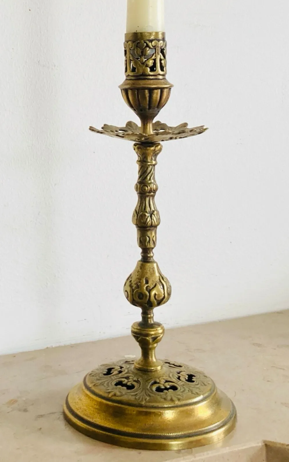 Bougeoir époque XIXe en bronze doré