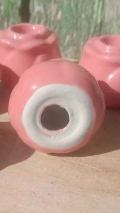 6 bougeoirs bouton de rose