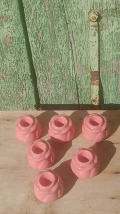 6 bougeoirs bouton de rose