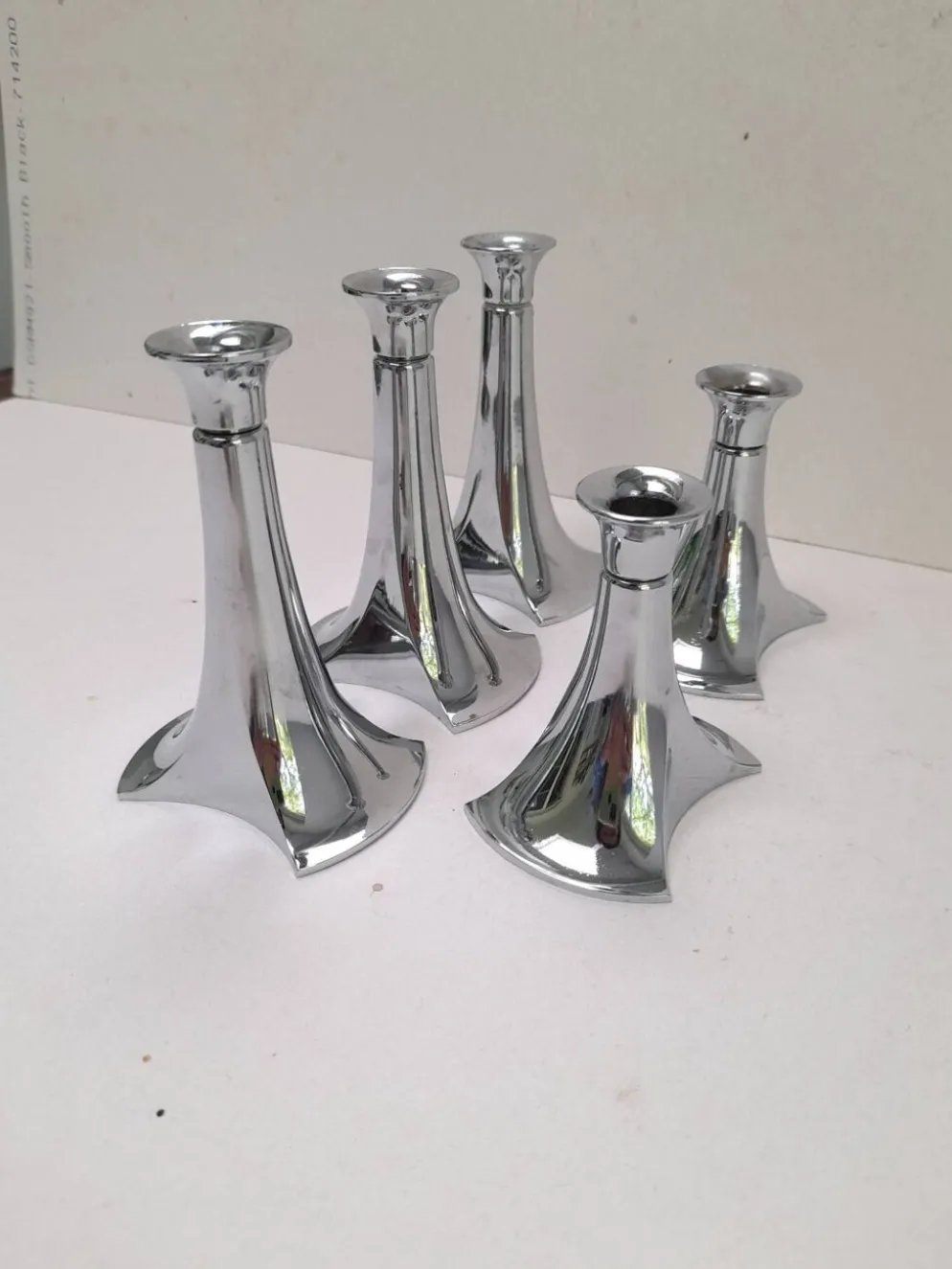 5 bougeoirs chromés modulaires WMF