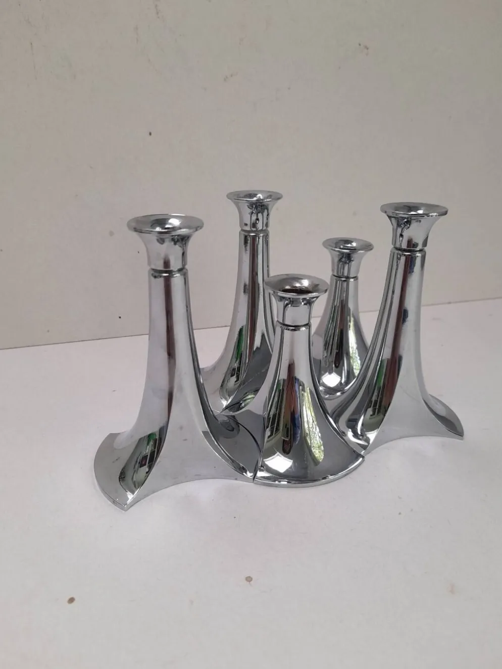 5 bougeoirs chromés modulaires WMF