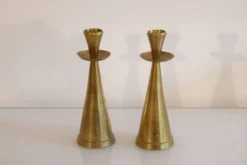 Bougeoirs danois en laiton 1970